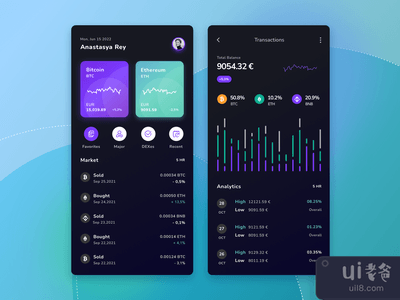 Crypto App Dark ver - 探索设计(Crypto App Dark ver - Exploration Design)