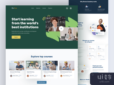 电子学习登陆页(E-Learning Landing Page)