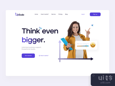 着陆页设计。涨潮(Landing Page Design: UpScale)