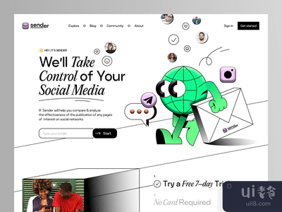 发送者 - 社会媒体平台(Sender — Social Media Platform)