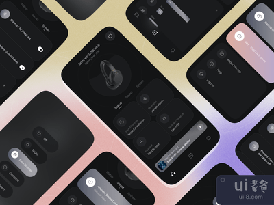 耳机应用概念--黑暗(Headphones app concept - dark)