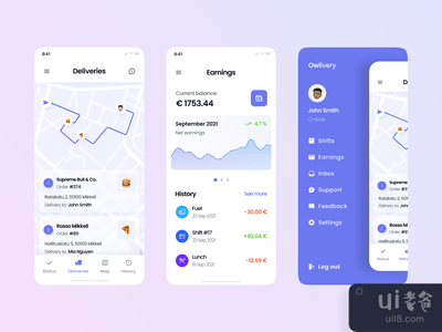 快递员递送应用概念(Courier Delivery App Concept)