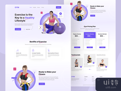 GYM - 健身登陆页面。(GYM - Fitness Landing Page.)