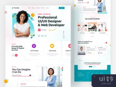 自由职业者平面设计师作品集网站(Freelance Graphic Designer Portfolio Website)