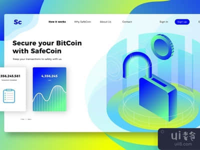 安全币 - 旗帜和登陆页面(SafeCoin - Banner & Landing Page)