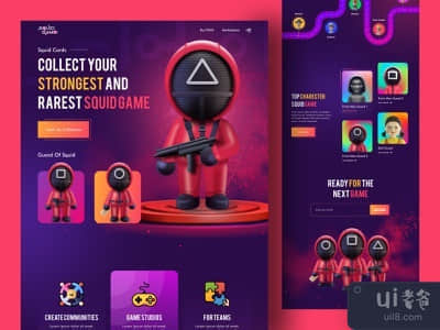 鱿鱼游戏登陆页(Squid Game Landing Page)