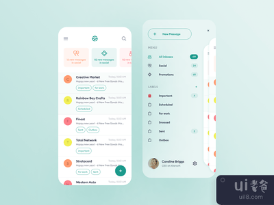 简单的邮件应用概念(Simple mailing app concept)