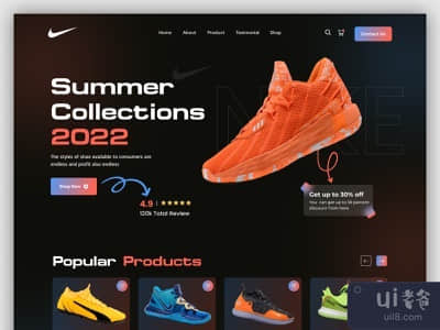 鞋店电子商务着陆页(Shoe Store Ecommerce Landing Page)