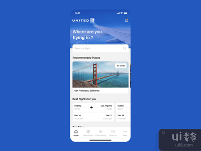 美国联合航空公司主页和预加载器(United Airlines home page and pre-loader)