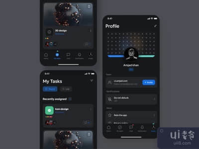 任务管理应用程序设计（黑暗版）(Task Management App Design ( Dark version ))
