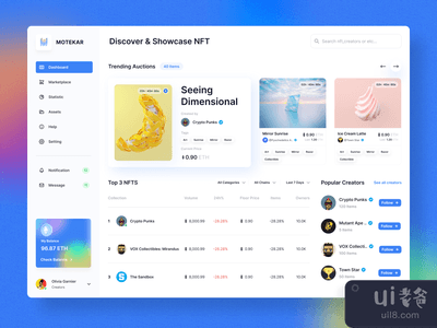 莫特卡 - NFT仪表板(Motekar - NFT Dashboard)