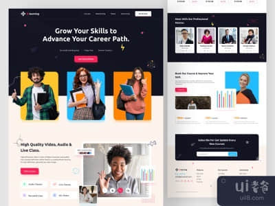 电子学习门户网站登陆页(e-Learning Portal Website Landing page)