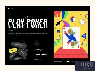 扑克游戏着陆页(Poker Game Landing Page)