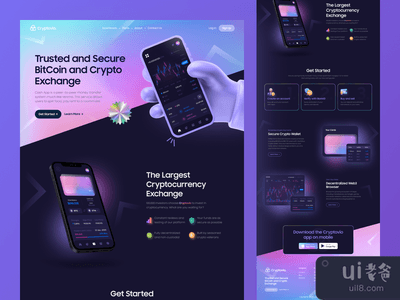 加密货币网站的黑暗用户界面(Crypto Website Dark UI)