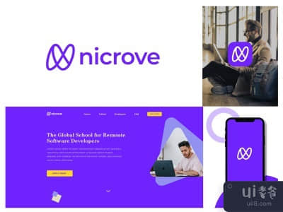 N现代字母标志和品牌设计(N modern letter logo and Branding Design)