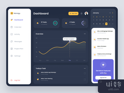 Managy - 任务管理器仪表板(Managy - Task Manager Dashboard)