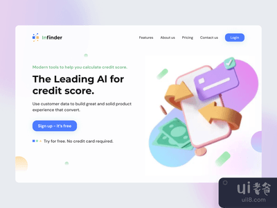 信用分数计算器着陆页(Credit Score Calculator Landing Page)