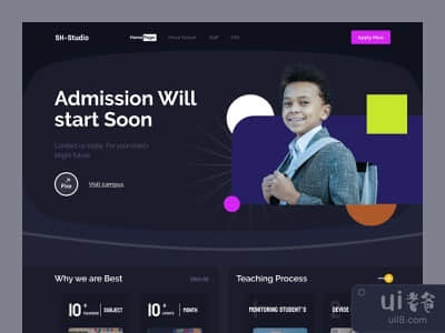 教育网络登陆页面ui设计(Education web landing page ui design)