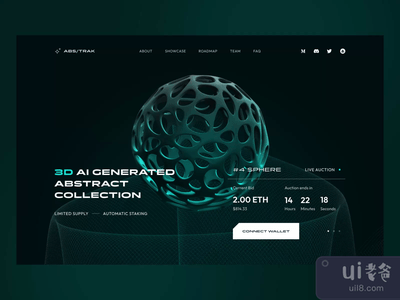 摘要 - NFT（英雄部）网页设计(Abstrak - NFT (Hero Section) Web Design)