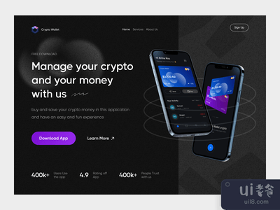 加密货币钱包英雄部分(Crypto Wallet Hero Section)
