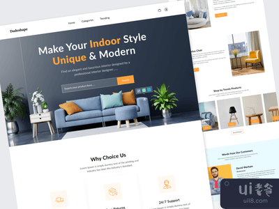电子商务家具网站登陆页面(E-Commerce Furniture Website Landing Page)