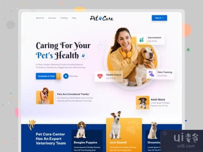 宠物护理登陆页设计(Pet Care Landing Page Design)