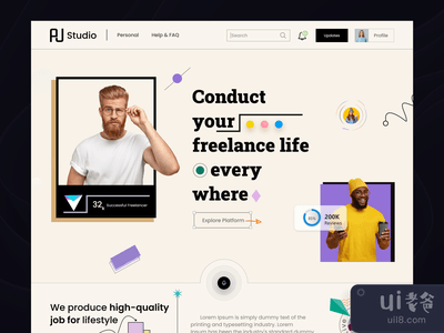 自由职业者的视觉形象网页(Freelance Visual Identity Web Page)