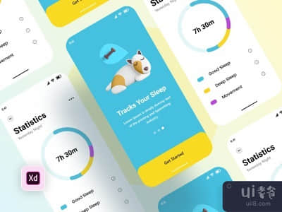 睡眠应用程序UI套件(Sleeping App UI Kits)