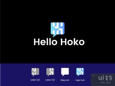 hello hoko标志/h+h聊天标志(hello hoko logo/h+h chat logo)