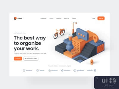 协作软件登陆页设计(Collaboration Software Landing Page Design)