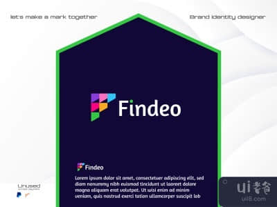 F字母平面标志设计--简单干净的标志(F letter flat logo design - simple clean logo)