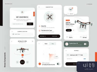 无人机UI组件(Drone UI Components)