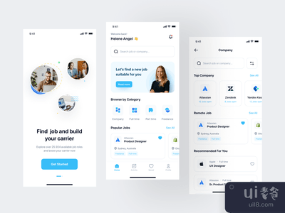 Jobhunt - 工作搜索器应用程序UI工具包(Jobhunt - Job Finder App UI Kit)