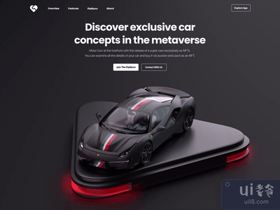 带有3D模型和动画的Meta汽车登陆页面(Meta Cars Landing Page With 3D Model&Animation)
