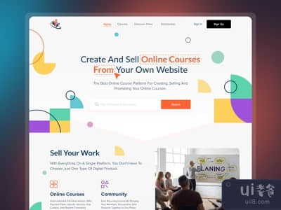 在线课程登陆页面设计(Online Courses Landing Page Design)