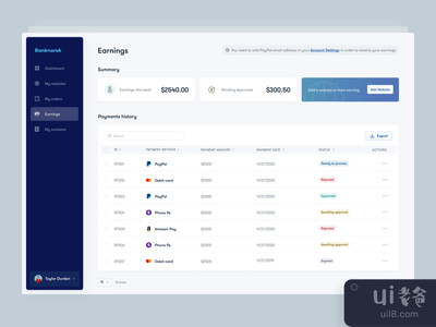 收益仪表板(Earnings dashboard)