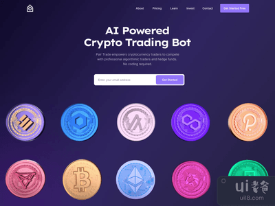 用3D模型和动画制作的配对贸易网站登陆页面(Pair Trade Web Landing Page With 3D Model&Motion)