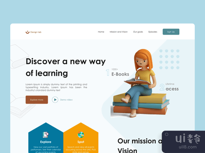 图书阅读登陆页面标题(Book Reading Landing page Header)