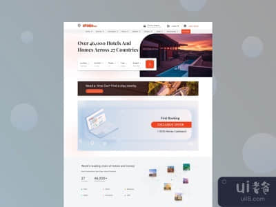 酒店预订网站|登陆页面设计(Hotel Booking Website | Landing Page Design)