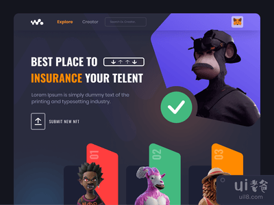 NFT网站登陆页面UI设计(NFT Web landing page UI design)