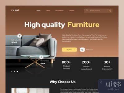 网页设计：Furni商店主页(Web Design: Furni Store Home Page)