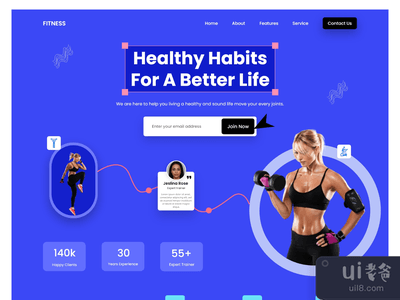健身首页网页设计(Fitness Home Page Web Design)