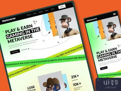 NFT - Metaverse登陆页面设计(NFT - Metaverse Landing Page Design)