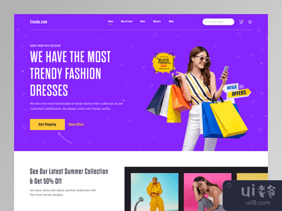 时尚网站头条(Fashion Website Header)