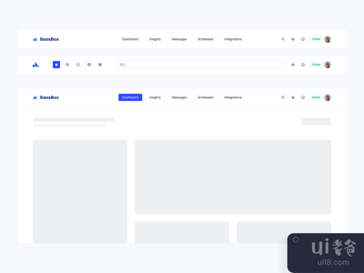 顶级导航：SaasBox(Top Navigation : SaasBox)