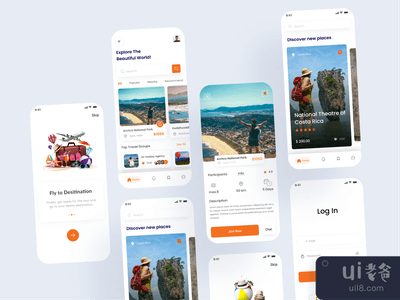 轻松的旅行应用程序用户界面(Easy Travel App UI)