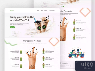 泡沫茶和饮品网站(Bubble tea and Drinking website)