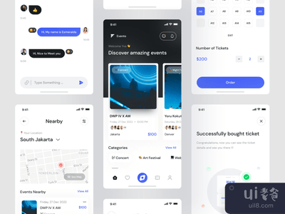 Evento Light Mode - Event UI KIT 移动应用程序(Evento Light Mode - Event UI KIT Mobile App)