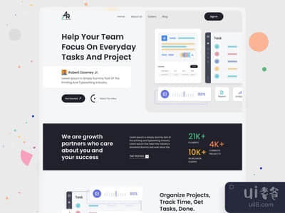 任务管理登陆页设计(Task Management Landing Page Design)