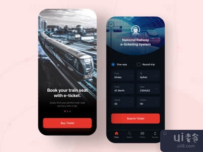 火车电子票应用程序UI设计|火车票|查询车票(Train e-ticket App UI Design | Train Ticket | Search Ticket)
